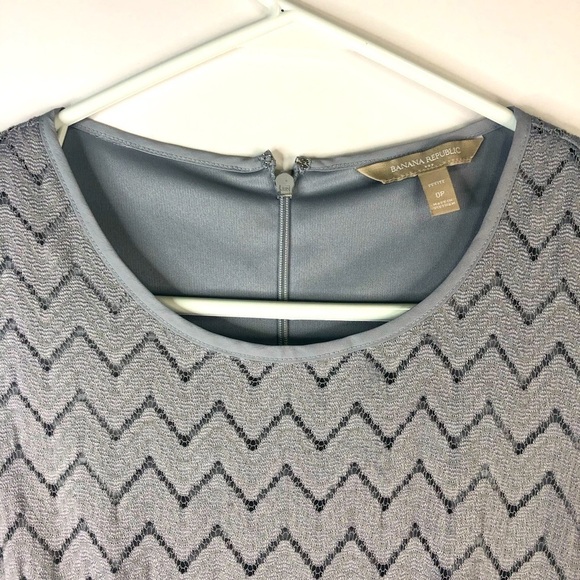 Banana Republic silver lace chevron sleeveless jewel neck top 0P - Picture 3 of 11